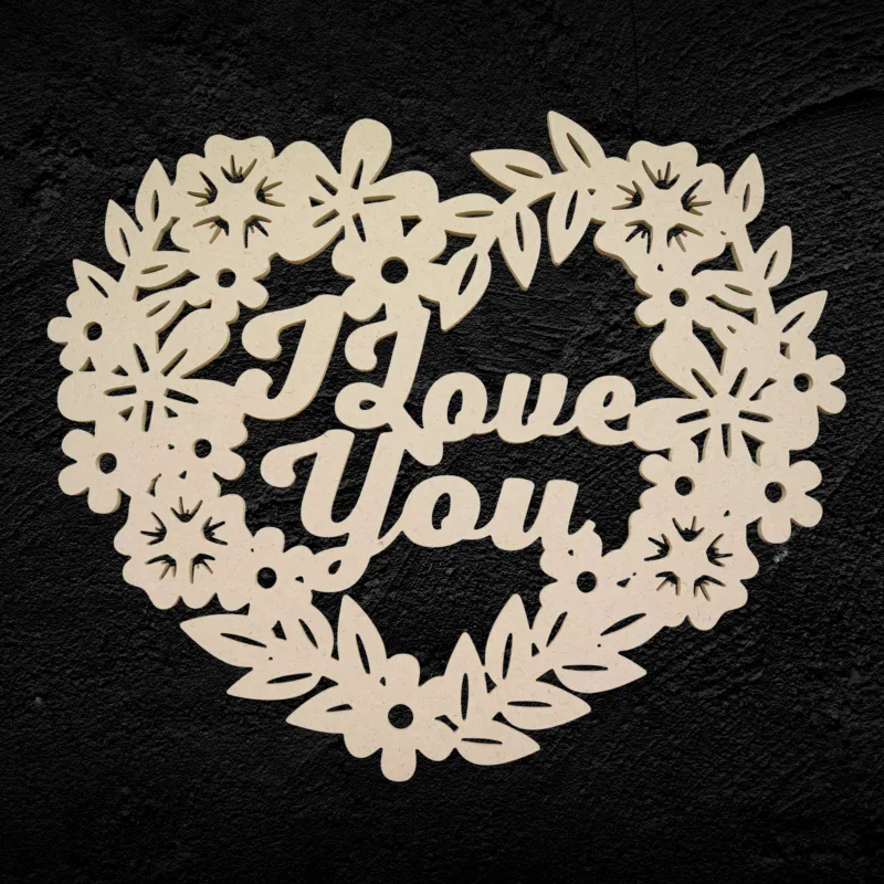 Medinė sienos dekoracija „I love you“