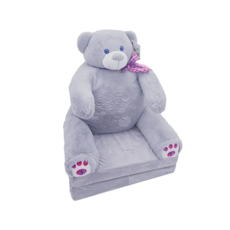 Pliušinis išskleidžiamas fotelis Meškiukas dn15-0013-sofa EUROBABY TOYS pilkas · 1