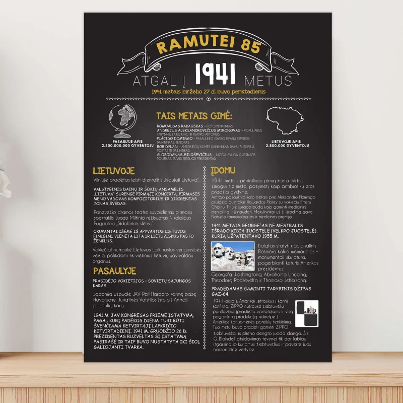 Plakatas „1941“ - Dovana 85 jubiliejui