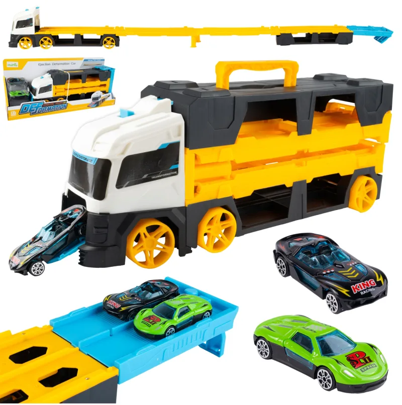 Žaislinis sunkvežimis trasa su paleidimo įranga ir 2 automobiliais · 1