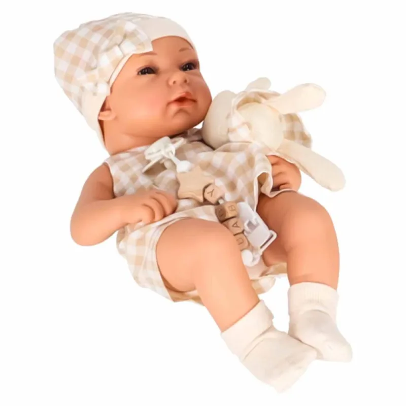 Lėlė kūdikis su nešiokle ir priedais, 38 cm, balta/smėlio sp. · 3