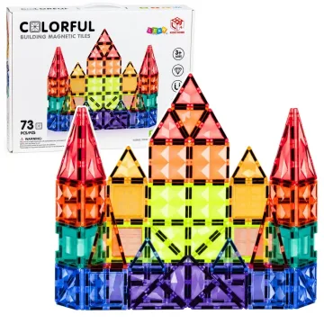 Magnetinis konstruktorius 3D plokštės, kūrybinis STEM rinkinys, spalvotas, 73 el.