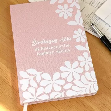 Rausva užrašų knygutė Mokytojai „Širdingas ačiū“