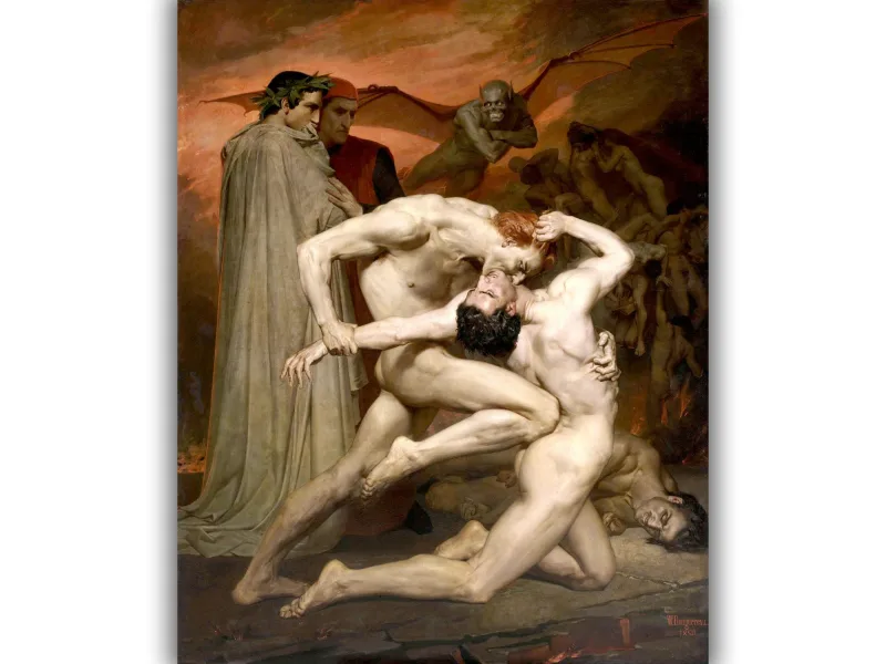 Reprodukcija „Dantė ir Vergilijus“, William Bouguereau