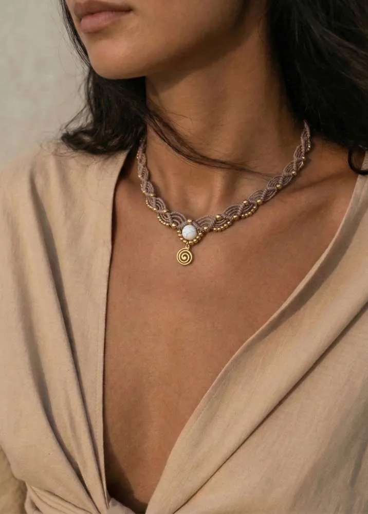 Stilingas boho kaklo papuošalas moterims