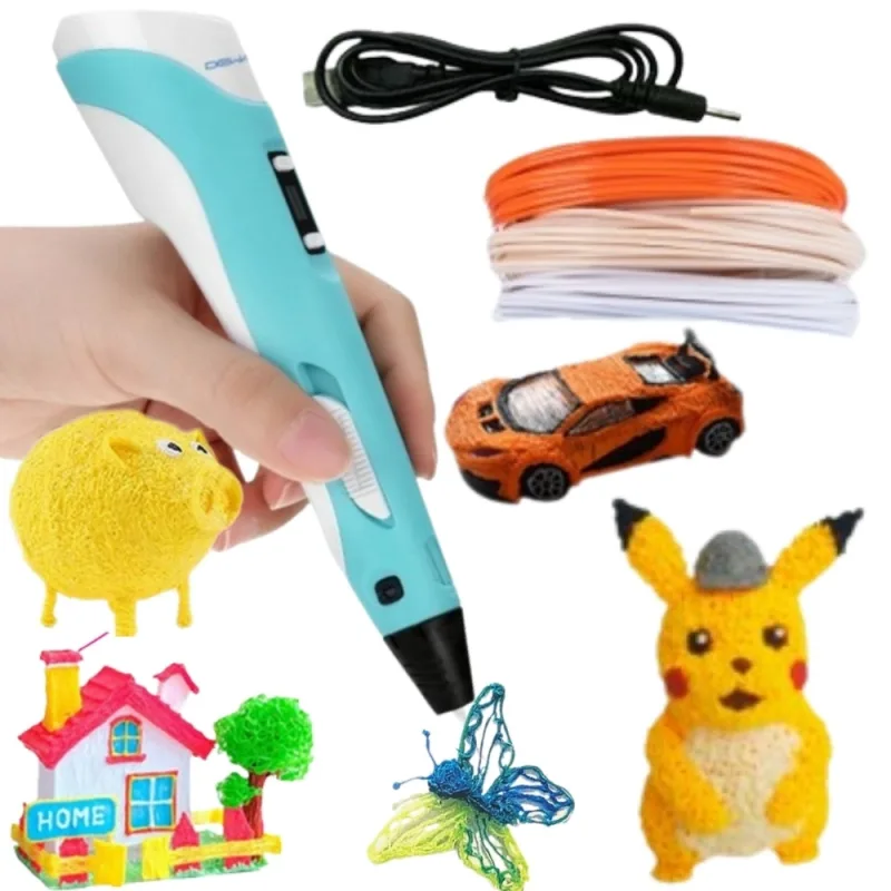 3D rašiklis WOOPIE USB trimačių modelių kūrimui, mėlynas · 1