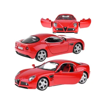 Metalinis automobilio modelis Alfa Romeo 8C Competizione mastelio 1:32 žibintai ZA4607