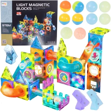 Šviečiančiantis magnetinis konstruktorius 75 el.