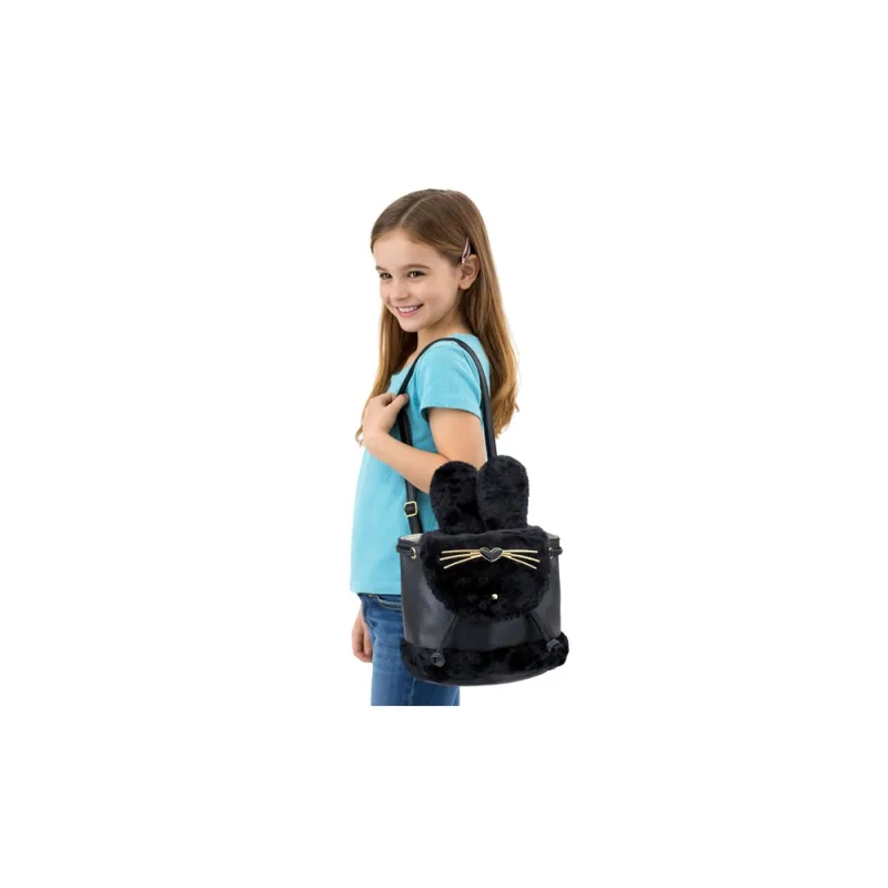 Kuprinė Pliušinės zuikio ausys 22cm 4L, juoda · 2