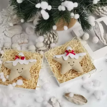 Kalėdinė dekoracija, rankų darbo pakabinamas žaisliukas Žvaigždutė 1 vnt.