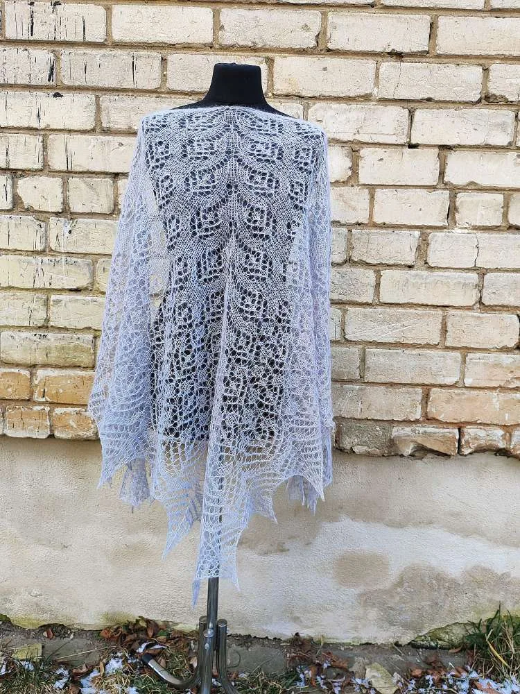 Pilka alpakos skraistė, šilta pilka skara