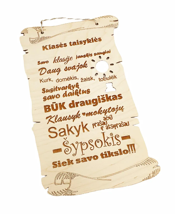 Graviruota, pakabinama lentelė „Klasės taisyklės“