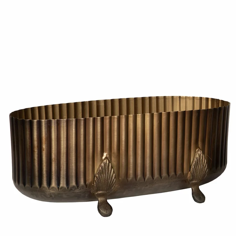 Metalinis vazonas Oblong Antique Brass — 39x20x17 cm