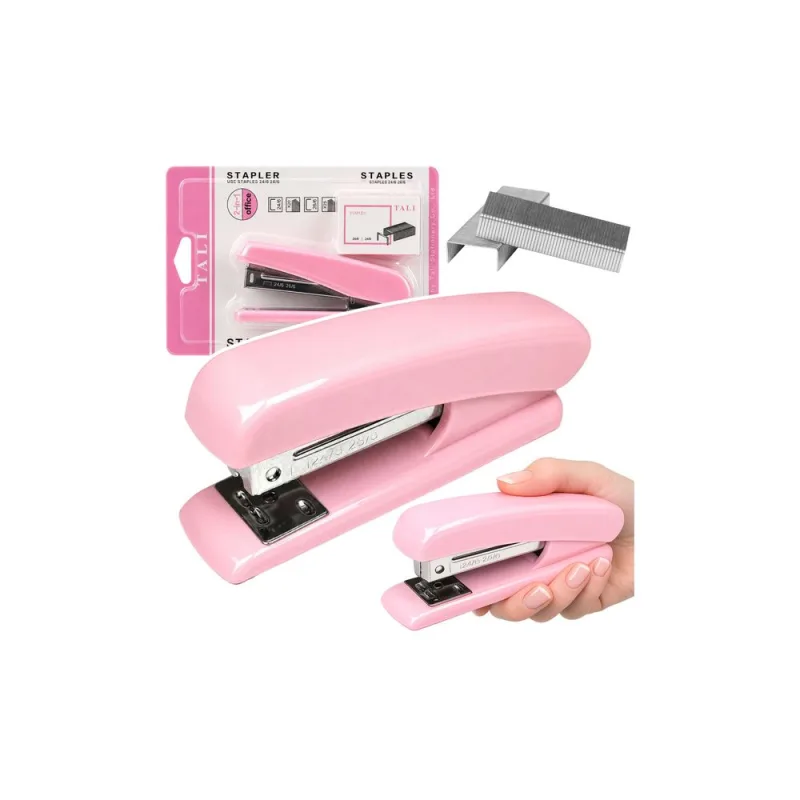 Metalinis segtuvas, talpinantis iki 25 lapų, 24/6, 26/6 segtukai, rožinis · 1