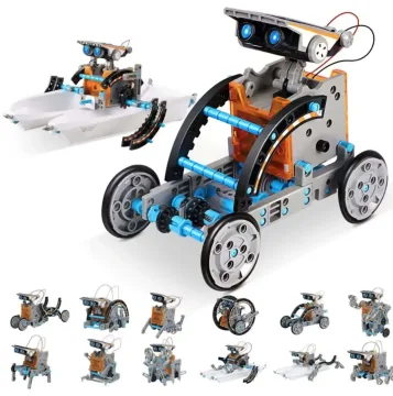 Robotas konstruktorius su saulės baterija, 12in 1