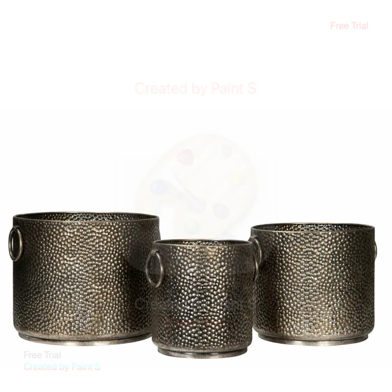 Vazonas Hammered Antique Silver — Ø32x27 cm