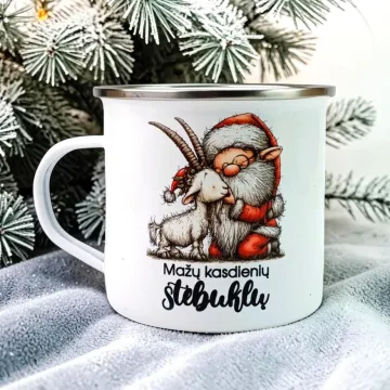 Baltas, metalinis puodelis „Mažų kasdienių stebuklų“ (500ml)