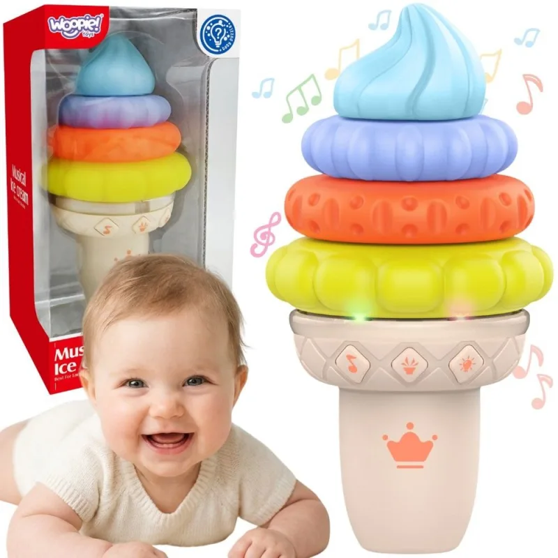 Interaktyvus muzikinis ledų žaidimas WOOPIE BABY dėlionė, 5 dalys, su garsu ir šviesa · 1