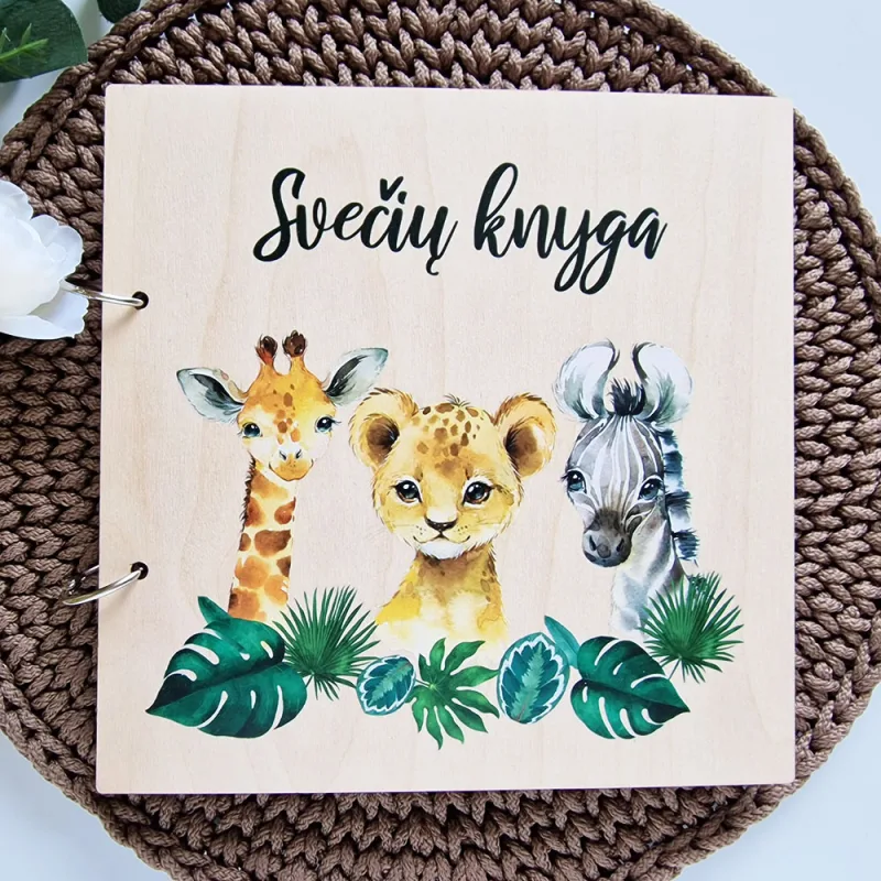 Krikštynų svečių knyga „Džiungių gyvunai“
