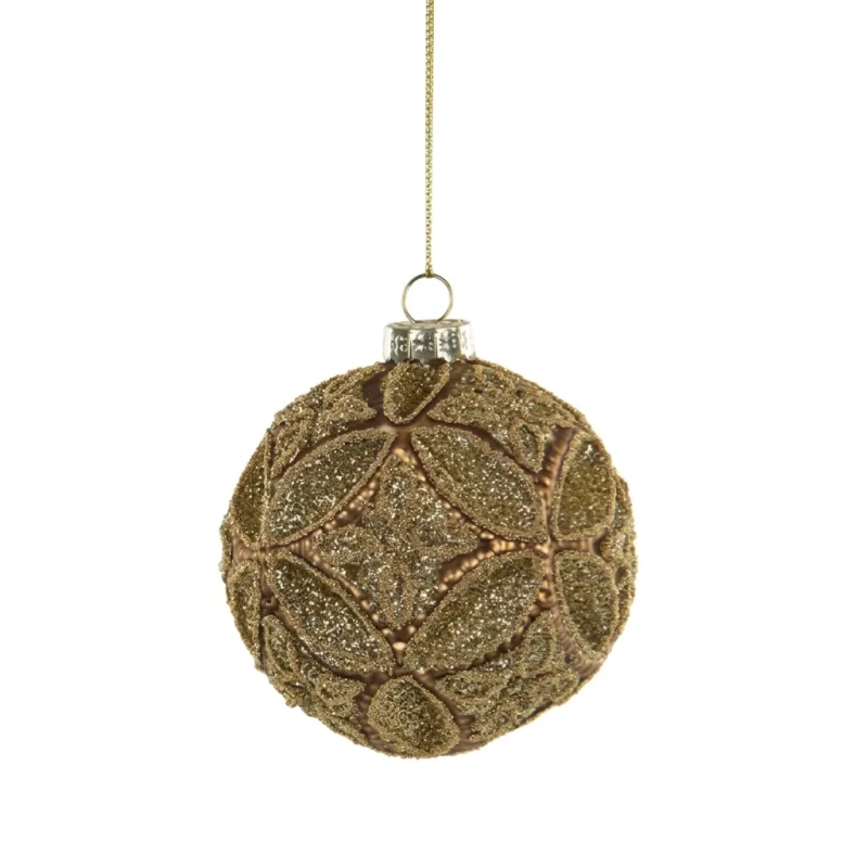 Kalėdinis žaisliukas (auksinis / rudas) — Ø8cm