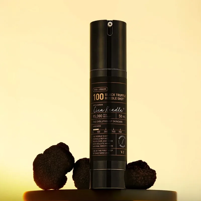 VT Cosmetics Black Truffle Reedle Shot 100 – veido serumas su juodaisiais trumais, 50 ml. · 2