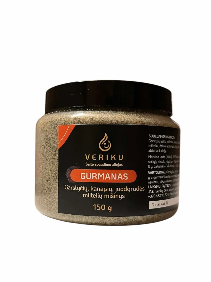 GURMANAS- juodgrūdės, kanapių ir garstyčių miltelių mišinys