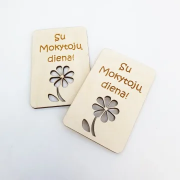 Medinis magnetas „Su Mokytojų diena!“