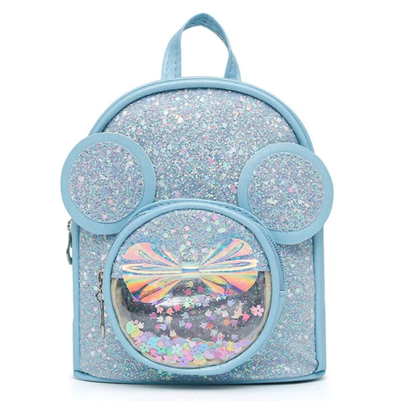 Vaikiška kuprinė su blizgiomis pelės ausimis Mėlyna 22cm 3L · 1