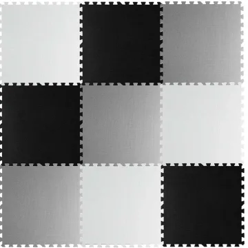 Didelis putplasčio dėlionės kilimėlis šachmatų lentos formos Ricokids 180x180cm 9 vnt.