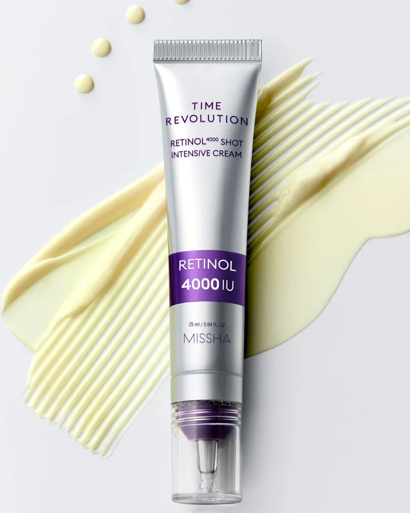 MISSHA Time Revolution Retinol 4000 Shot Intensive Cream – intensyvus veido kremas su retinoliu, 25 ml. · 2