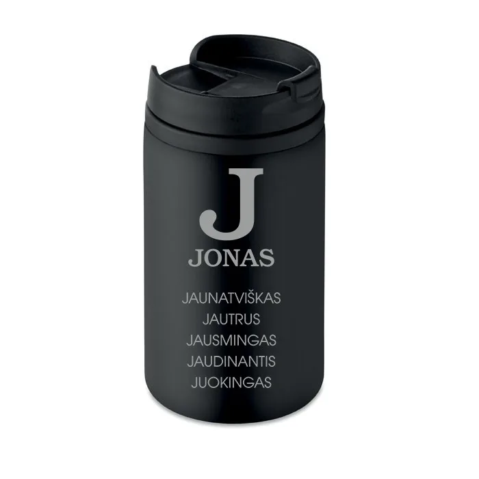 Juodas Termo puodelis „Jonas“