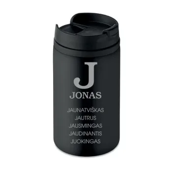 Juodas Termo puodelis „Jonas“