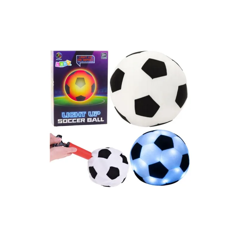 Lengvas futbolo kamuolys, šviečiantis su pompa, juoda/balta sp. · 1