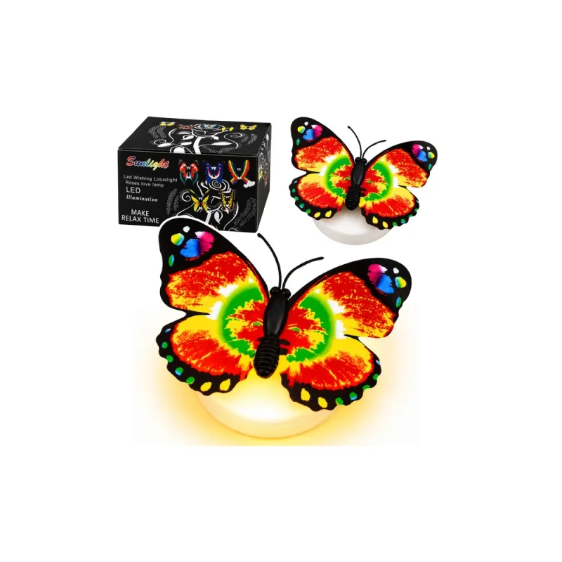 Šviečiantis LED drugelis – lipni dekoracija, 6x5 cm · 1