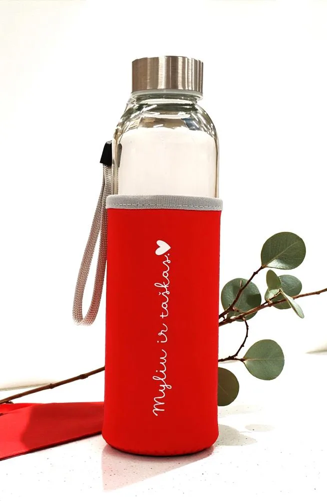 Stiklinė vandens gertuvė „Myliu ir taškas“ 420ml