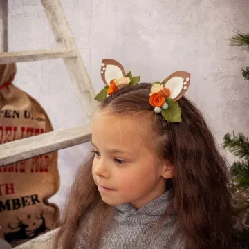 Kalėdiniai plaukų segtukai, Elnio ausytės 2 vnt.