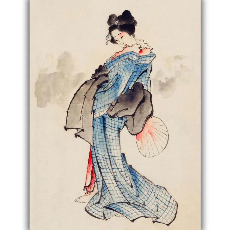 Reprodukcija „Stovinti moteris“, Katsushika Hokusai