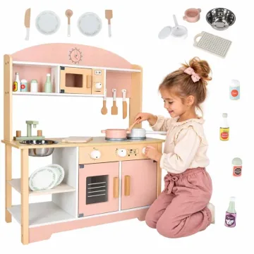 Medinis MDF MODERN CLASSIC virtuvės komplektas su priedais, 81 cm, rožinis