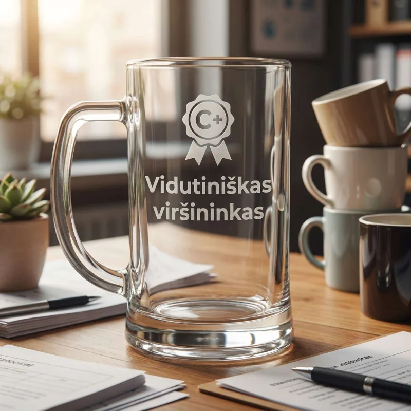 Alaus bokalas „Vidutiniškas viršininkas“ – šmaikšti dovana bosui