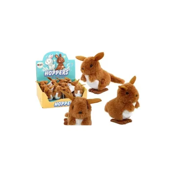 Prisukama pliušinė kengūra Jumping Kangaroo, ruda 1vnt