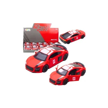 Metalinis Sportinis automobilis Žibintai garsai raudonas 1:43