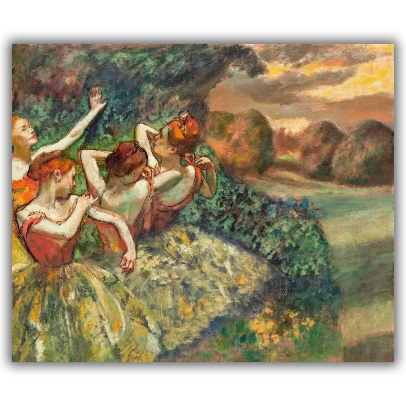 Reprodukcija „Keturios šokėjos“, Edgar Degas (1899)