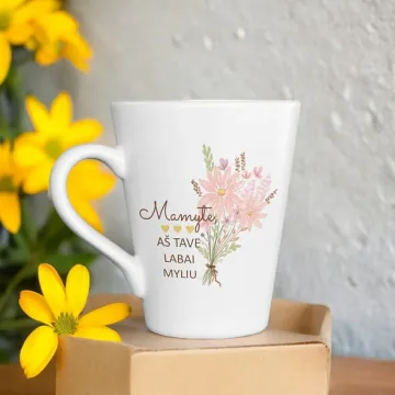 Latte puodelis „Mamyte, aš tave labai myliu“ (300ml)