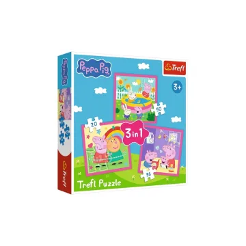 Dėlionė – 3-in-1 (20, 36, 60) – Peppa ir draugai – Peppa – Trefl 34873