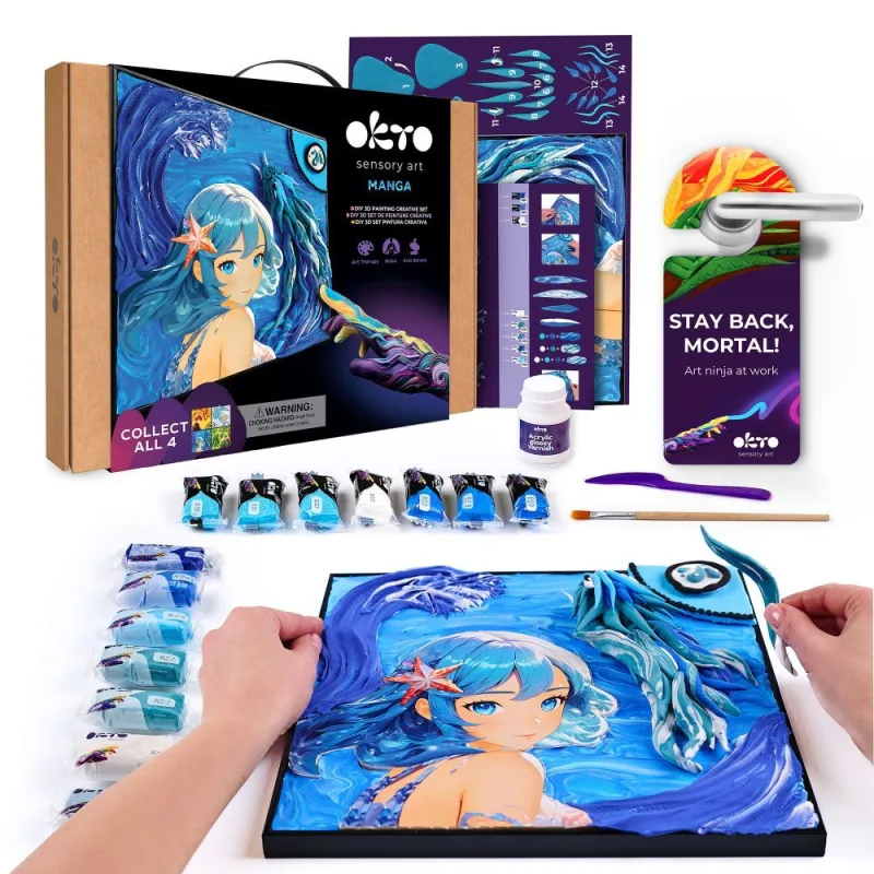 Kūrybinis rinkinys Modelino rinkinys - 3D tapyba MANGA Vanduo (29*29 cm) · 1