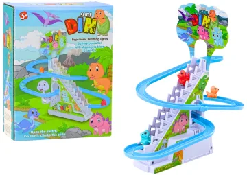 Dinozaurų automatinė čiuožykla su šviesomis