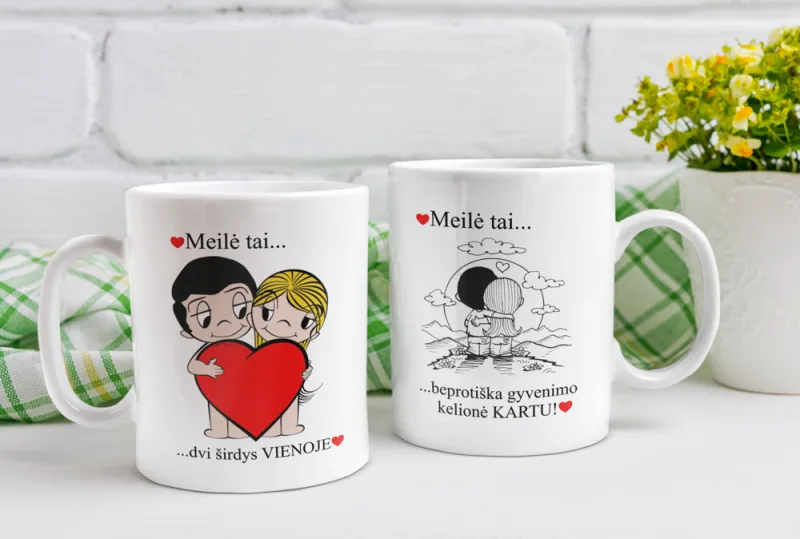 Standartinis puodelis „Meilė tai..“