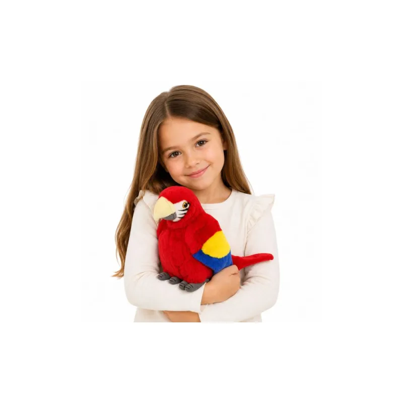 Pliušinis žaislas Papūga „Ara“ 24 cm, raudona · 2