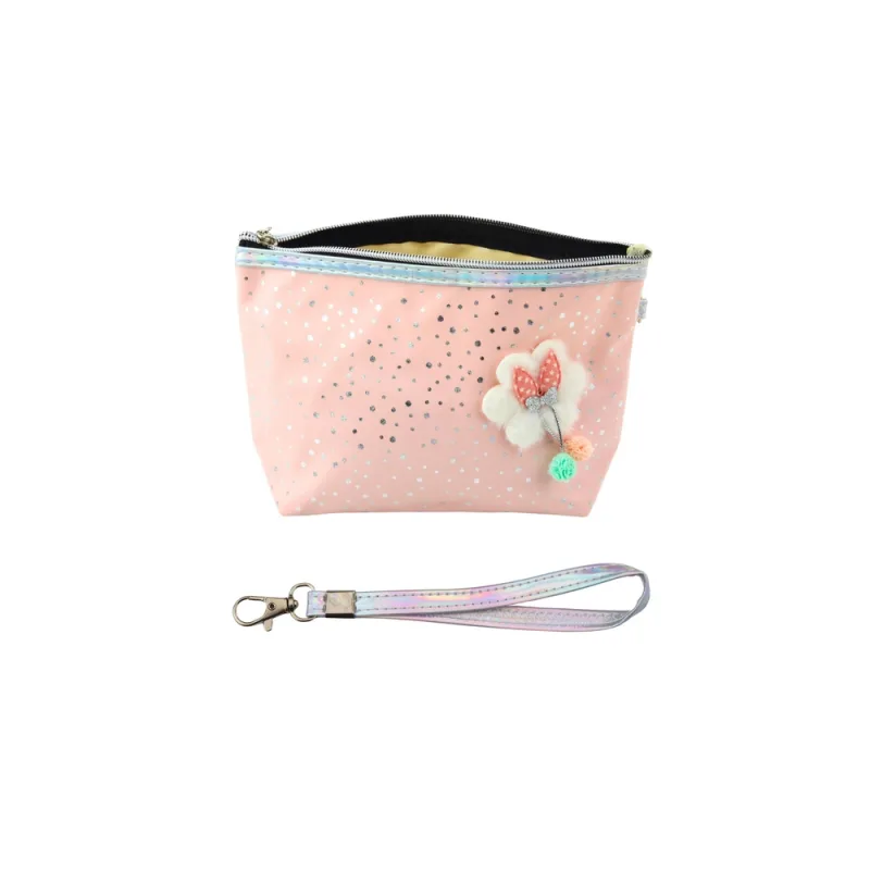 Pieštukinė - kosmetinė Shiny Dots Powder Pink 23x16cm · 2