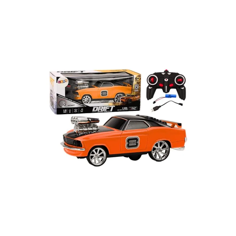 Nuotolinio valdymo automobilis 1:18 Driftas 360 Žibintai Garsai Oranžinė · 1